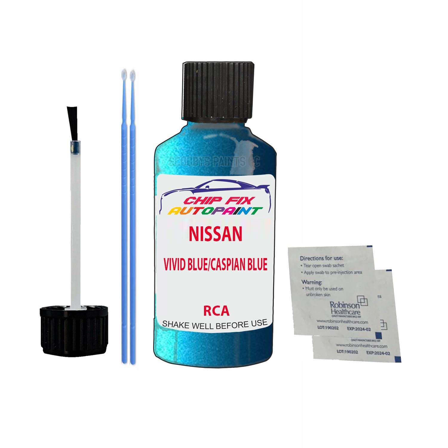 Scoobys Paints Back In The Mix Vivid Blue/Caspian Blue Touch Up Paint For Nissan Leaf Rca 2016-2021 30Ml Bottle Brush Scratch Stone Chip Repair Pen