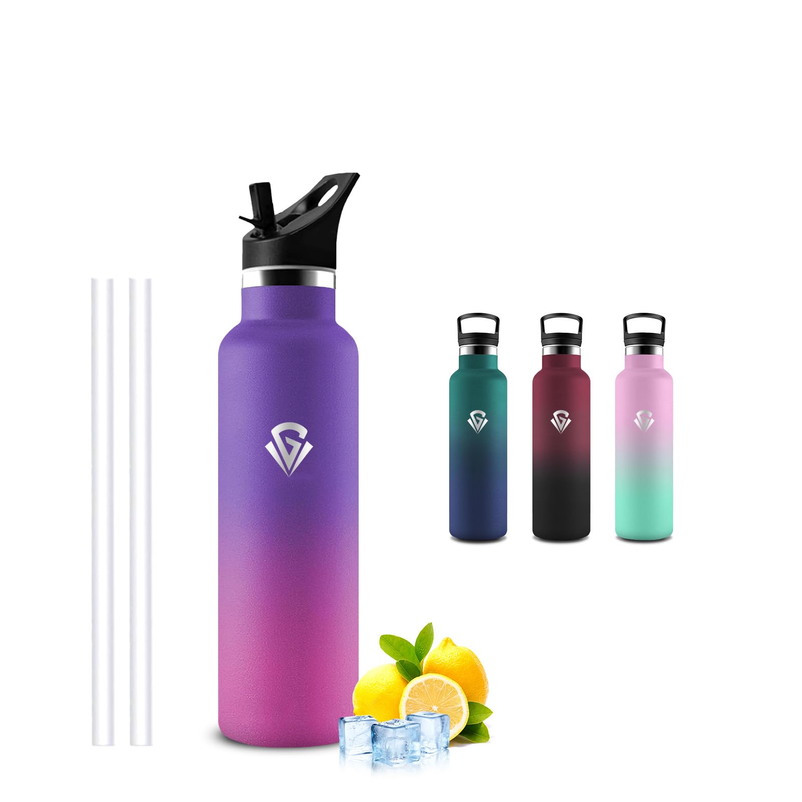 Thermal Water Bottle - 500 ml - Water Bottle with Straw - No Leakage - Thermal Bottle - Vacuum Insulated - Children Water Bottles, Thermal Bottles for Camping, Travel, Gym, Schools