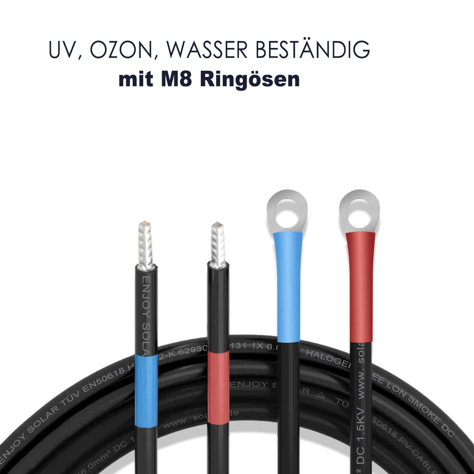 Cavo Batteria Solare Con Fusibile - 1.5 M, Anello M8, 25A, Per Impianti Fotovoltaici - Foto 7