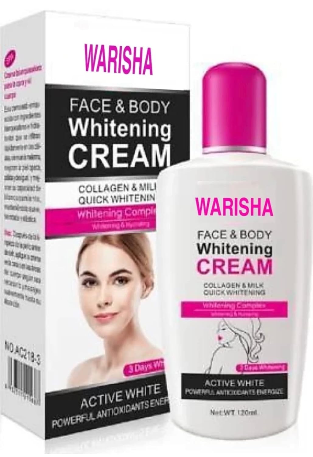 Collagen milk quick whitening face and body cream (Musk, 0.1)