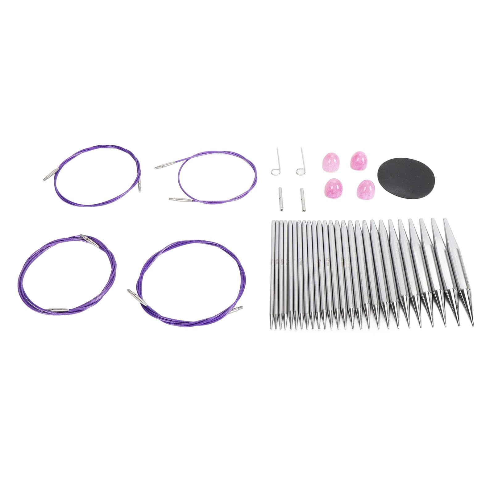 Hamwesh Juego de Agujas de Ganchillo, 13 Pares de Agujas de Ganchillo Ergonómicas Intercambiables de 3-10 Mm, Kit de para Principiantes con 4 Cables de 40-100 Cm para Calcetines Suéteres Sombreros