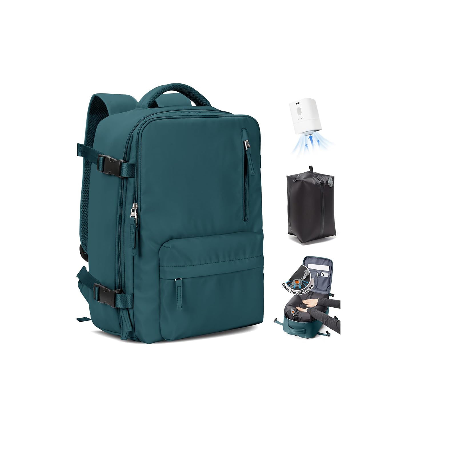 SZLX Zaino A Vuoto Con Pompa Bagaglio A Mano Donna, Ryanair 40x30x20 Sottovuoto Zaino da Viaggio Ryanair Wizzair, Ryanair Viaggio Ruscksack Dimensione Cabina Impermeabile Uomo Valigia A Vuoto