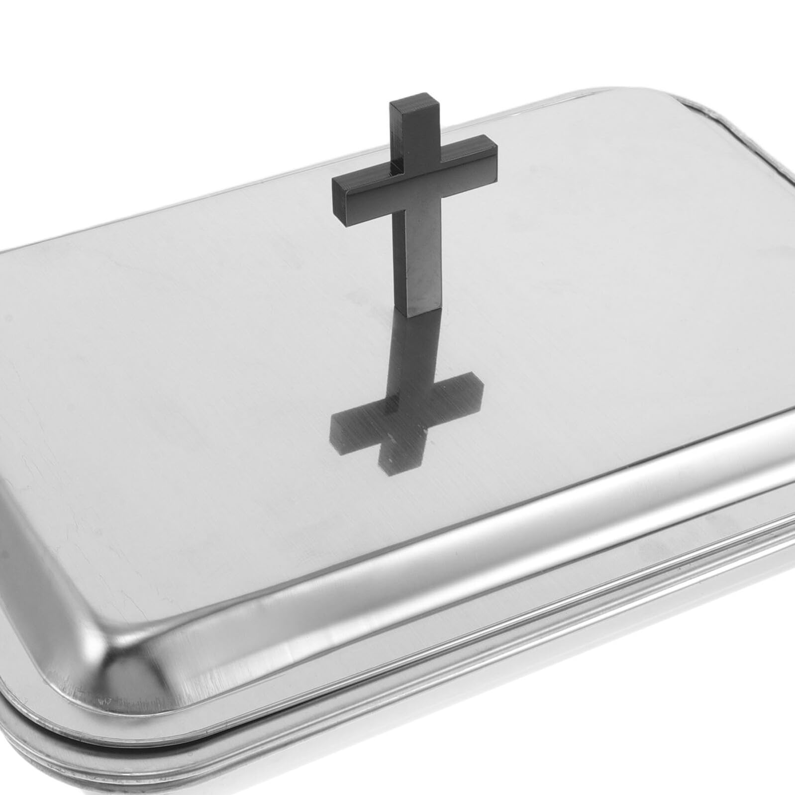 Zerodeko Abendmahlsbecher Tablett aus Edelstahl 304 mit 40 Fach Halter und Deckel Kommunionstablett für Gottesdienst und Kirchlichen Gebrauch Rechteckiges Weinglashalter Serviertablett