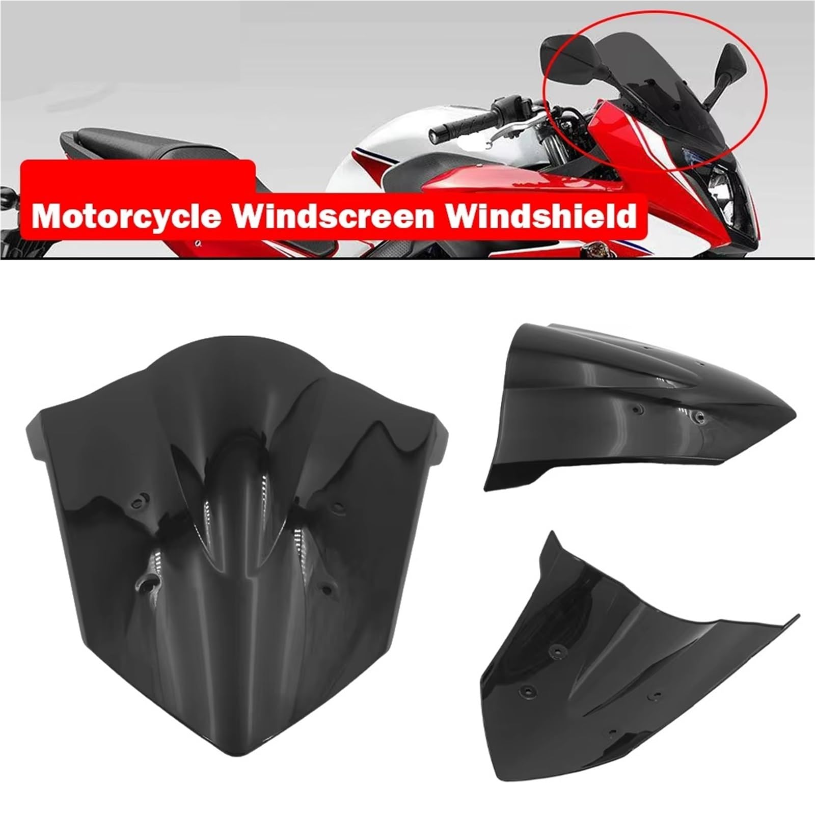 Parabrezza Moto Per CBR 650F 2014 2015 2016 2017 2018 Parabrezza Per Moto Deflettore Antivento A Doppia Bolla Deflettore Parabrezza