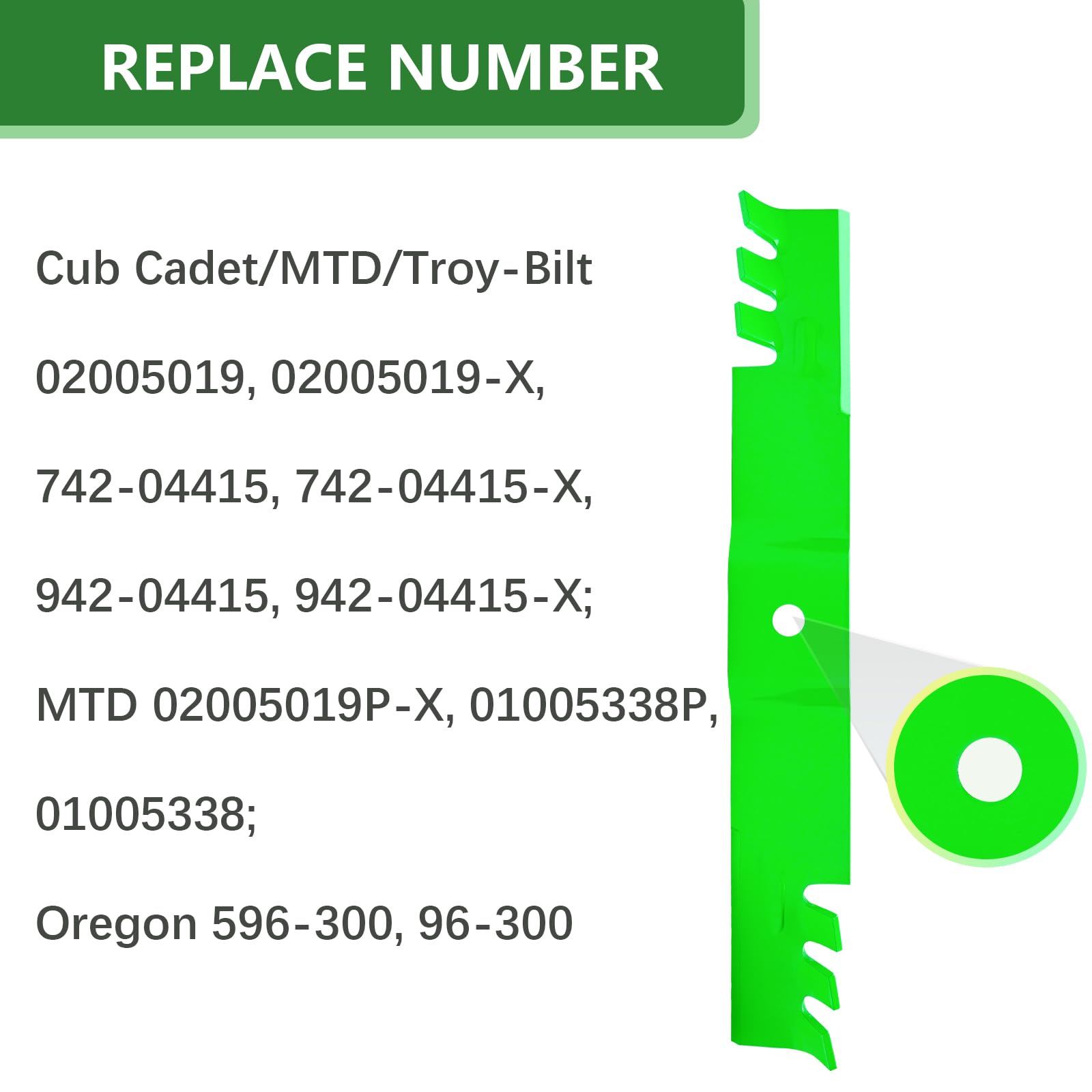 Paquete de 3 cuchillas dentadas 02005019-X de repuesto 02005019-X compatible con Cub Ca det X 660 L60 LZ60 S60 S6031 SZ60 SZ60 SZ60 para cortacésped cubierta de 60 pulgadas