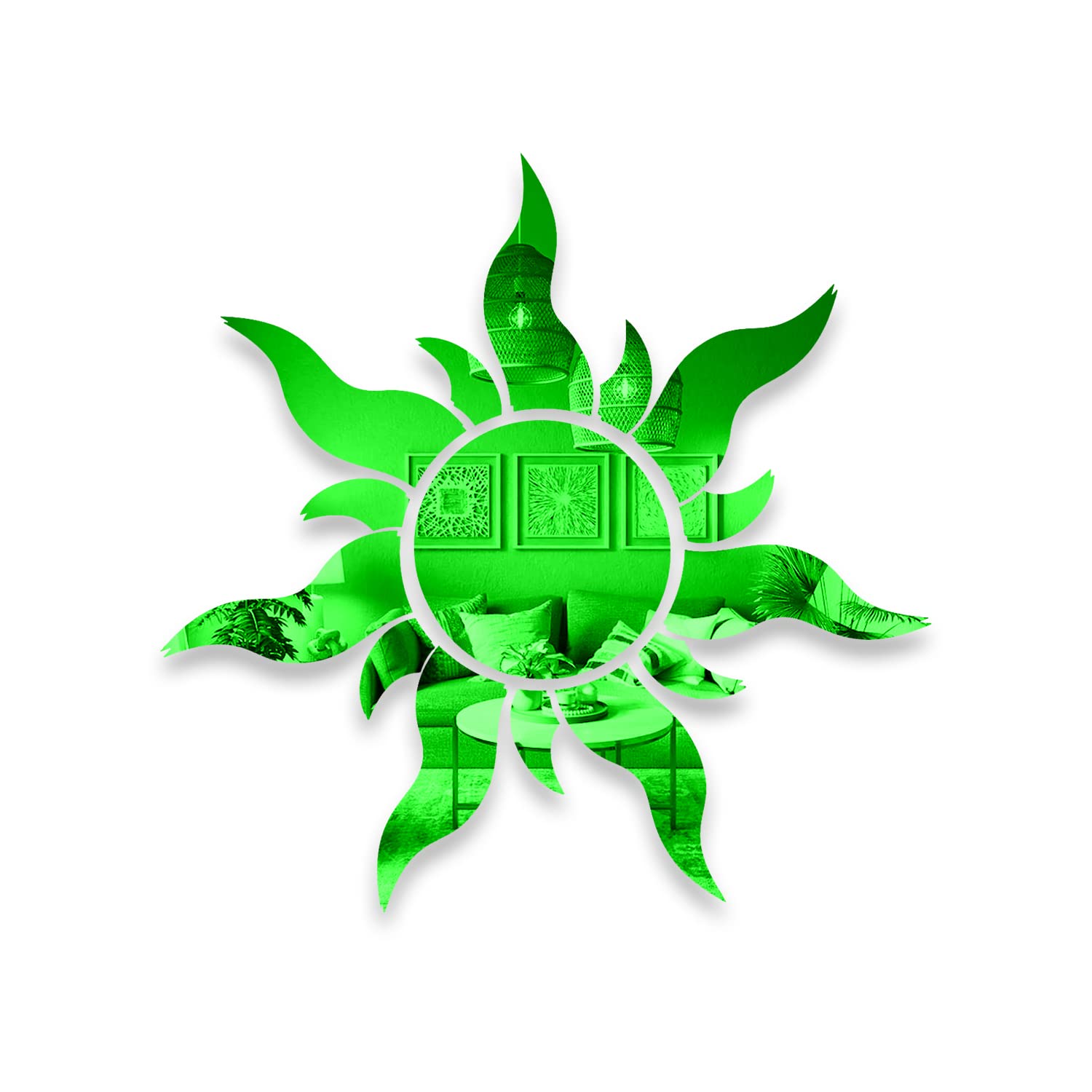 Buy Spectro Wave Sun Mirror Stickers for Wall, 3D Acrylic Mirror Wall