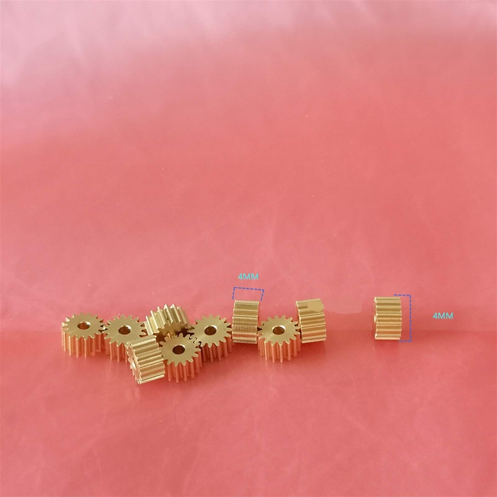 5pcs Engrenages 0.4m 16T 17T cuivre Petit équipement d'éperon de 2mm Diamètre de 4mm d'épaisseur JIYAMI'EN EL (Hole Diameter : 2mm Tight fit, Number of Teeth : 16 Teeth)