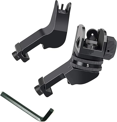 Juego de mira Picatinny de transición rápida delantera y trasera de 45 grados, mira de riel de 0.787in de transición rápida para rifle (paquete de 2)