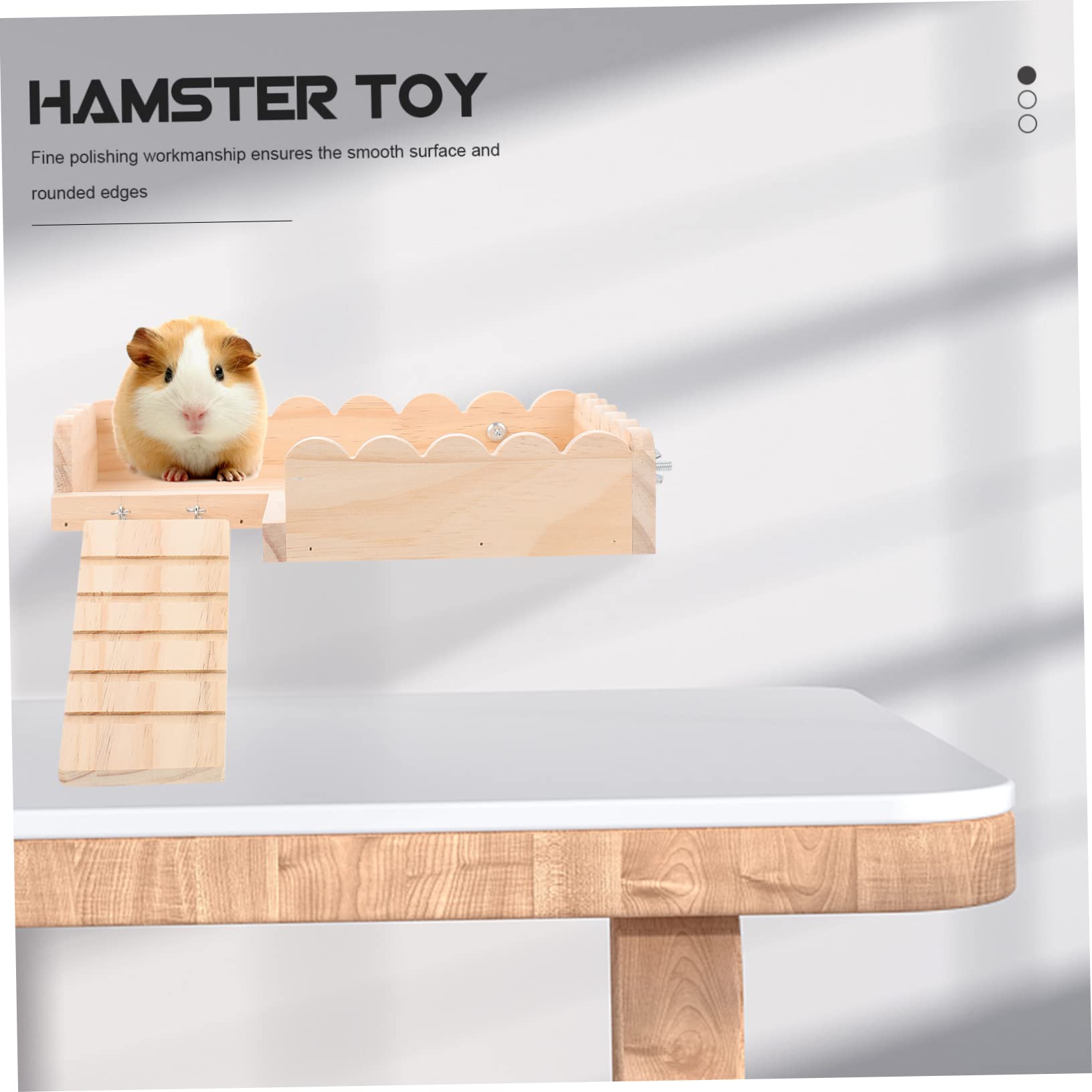 Hamsterplattform mit Leiter Natürliches Kleintierspielzeug für Käfige Einfache Montage mit Schraubdesign für Meerschweinchen und Hamster