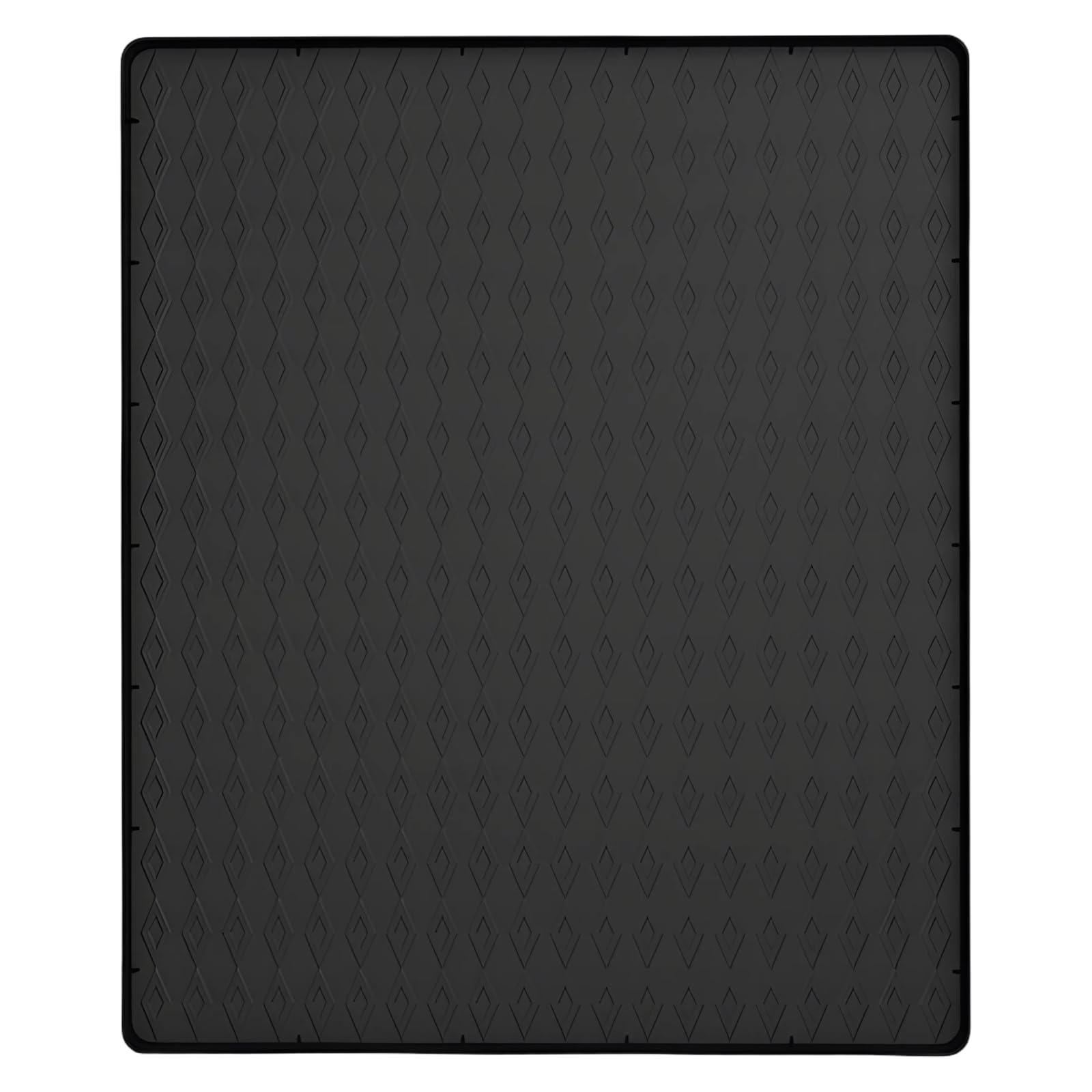 Schwarze Silikon-Futtermatte für Haustiere, 60 x 50 x 1,5 cm, Napfunterlage mit erhöhtem Rand, wasserdichte Futterunterlage gegen Verschütten, rutschfeste Matte für Futter- und Wassernäpfe