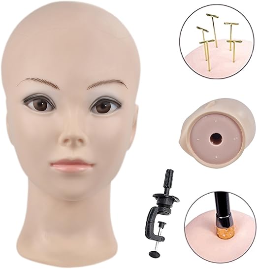 ErSiMan Female Wig Head Professional Cosmetology Bald Mannequin Manikin