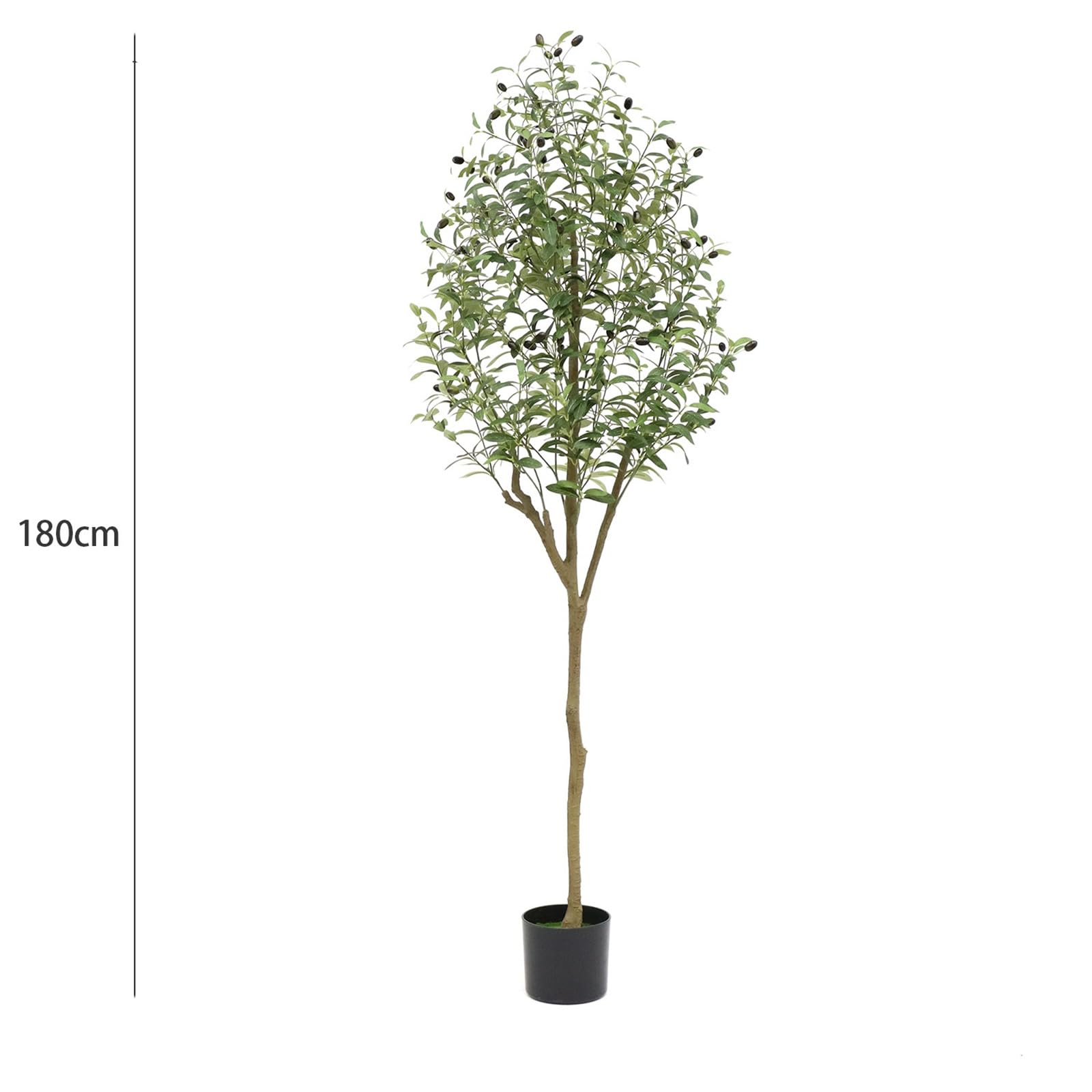 1,8 m künstlicher Olivenbaum mit naturgetreuen Olivenblättern, künstlicher Olivenbaum im Topf, Olivenbaum aus Seide für die Dekoration von Wohnzimmer,Schlafzimmer und Büro