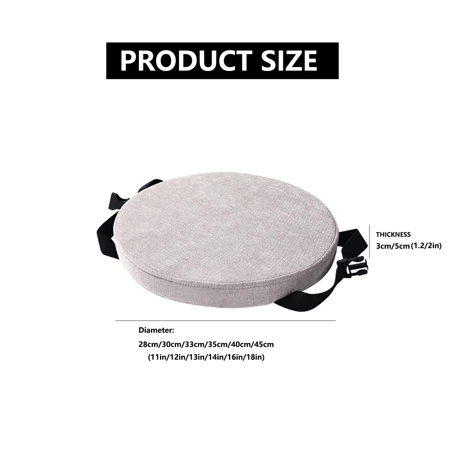 Cuscini Rotondi con Lacci per Sgabello, Cuscini Sgabelli 30x30 Rotondi Antiscivolo, Cuscini per Seggiole Sfoderabili Lavabile Cuscini per Seggiolino da Cucina Tondi Imbottiti Antiscivolo