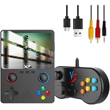 HTLNUZD X6 3.5Inch IPS Portable Handheld Game Console Screen Dual Joystick 11 Simulators GBA Video 10000+ Classic Games Gift Black - Doubles