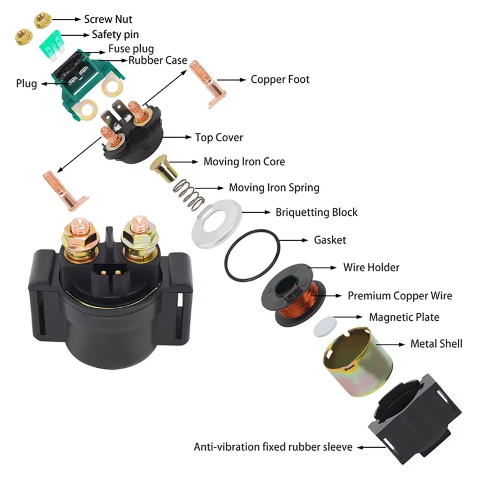 Amazon.co.jp: オートバイスターターソレノイドリレ Compatible With