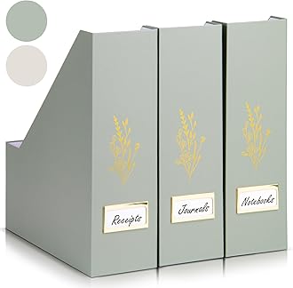 ZICOTO Beautiful Magazine Holder Set Of 3 - Sturdy File Holder to Organize Your Desk Or Shelves - The Perfect Office Storage to Effortlessly Organize Your Paperwork/Files, Magazines, Books Or Binders