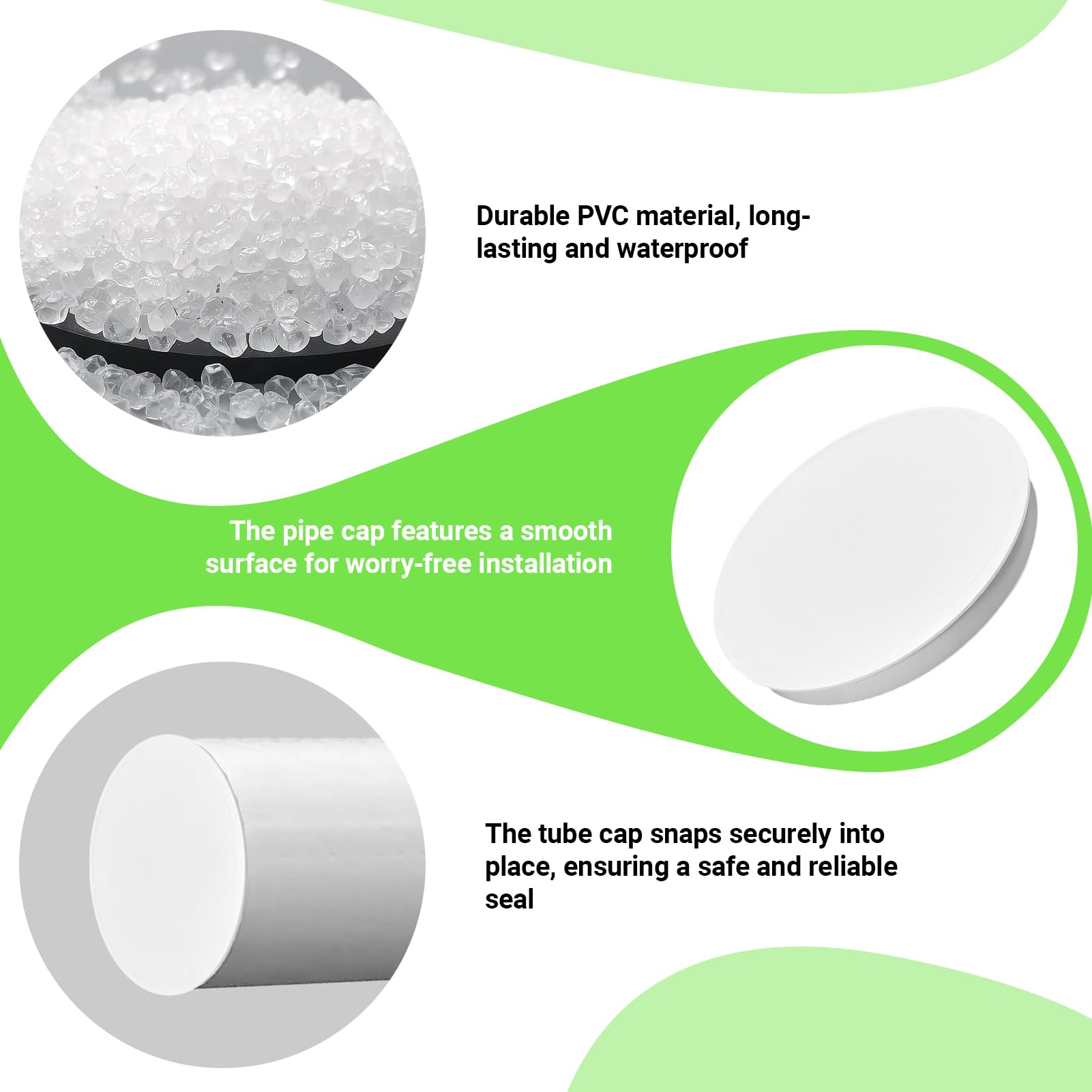 2 Copertura per tubo di ventilazione 150-160mm - Copertura del tubo 150mm, Tappo terminale 150mm, Coperchio DN150 per scarico aria, Tappo di tubo 150mm, Coperchio del tubo, Tappo terminale in PVC
