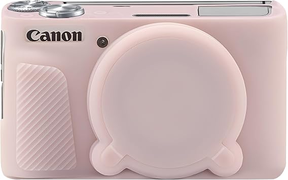 Elonbo Case for Canon PowerShot SX740/ SX730 Digital Camera, Canon SX740 HS/ SX730 Camera Soft Silicone Case, Rubber Protective Cover, Anti-Scratch Skin Sleeve with Detachable Lens Cover, Jelly Pink