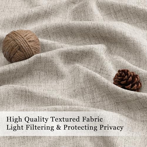 OWENIE Linen Valances for Windows 1 Pcs, Light Filtering Textured Farmhouse Short Small Valance Curtains for Bathroom Basement Living Room Bedroom, Rod Pocket Half Curtains Over Sink, 52Wx14L Inch — view 2