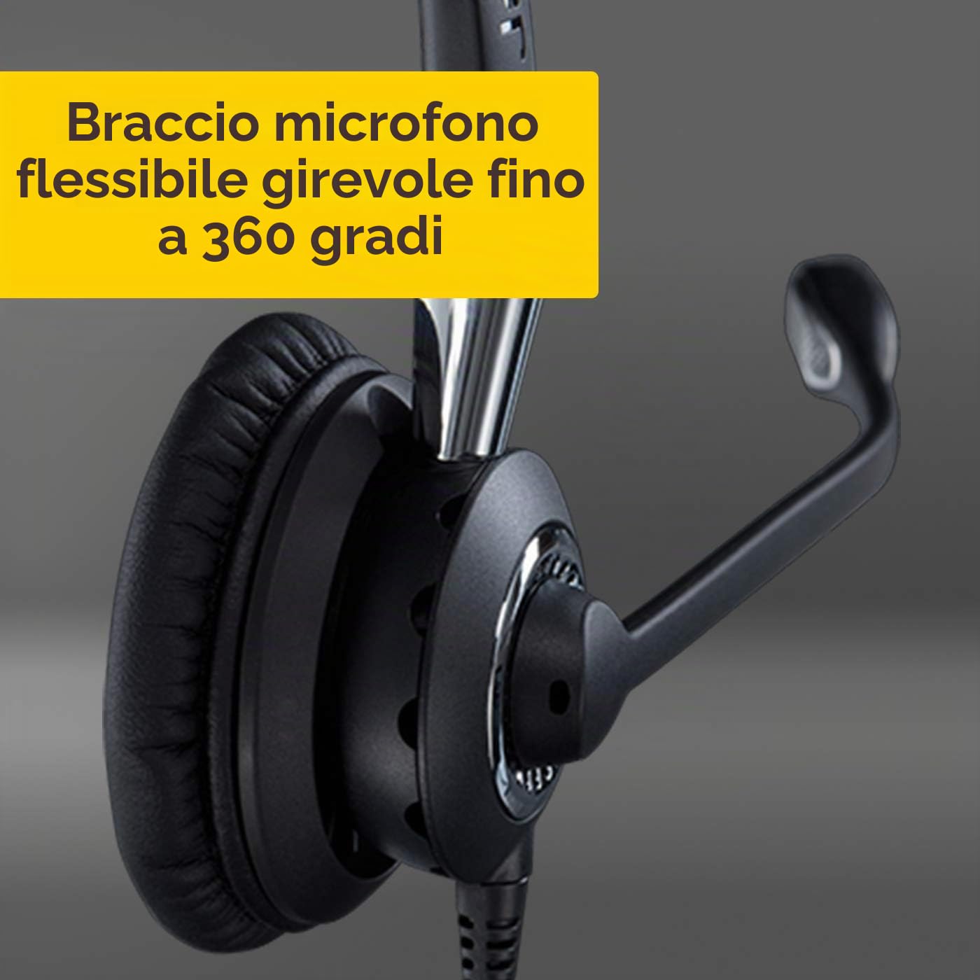 Jabra Biz 2400 II USB-A BT MS Cuffie Mono On-Ear, Cuffie con Cavo e Cancellazione del Rumore, ottimizzate per Microsoft Skype for Business, Con Unità di Controllo vocale HD e Bluetooth