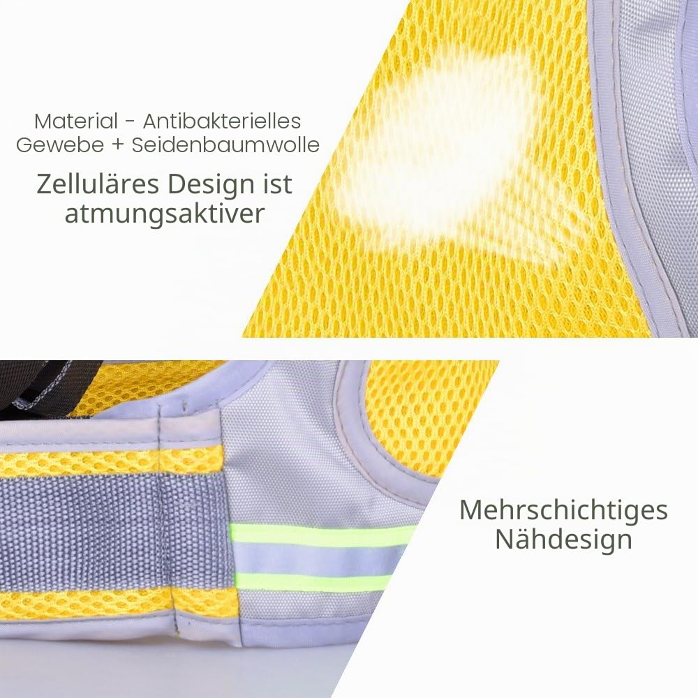 Jolik Kinder Motorrad Sicherheitsgurt mit 4 - in - 1 Schnalle atmungsaktives Material mit Reflektierendes Material —kinder motorrad gurtzeug（Gelb）