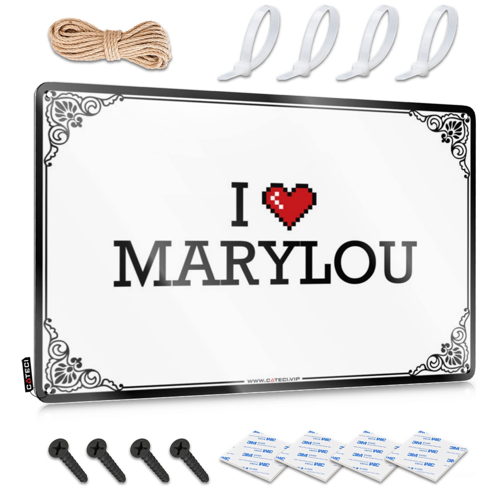 Scandinavian Posters Rustic Wall Poster, Upgrades Funny Quote Design For Premises Garage | Accessories Anti-rust Metal I Love Marylou(20X30CM)