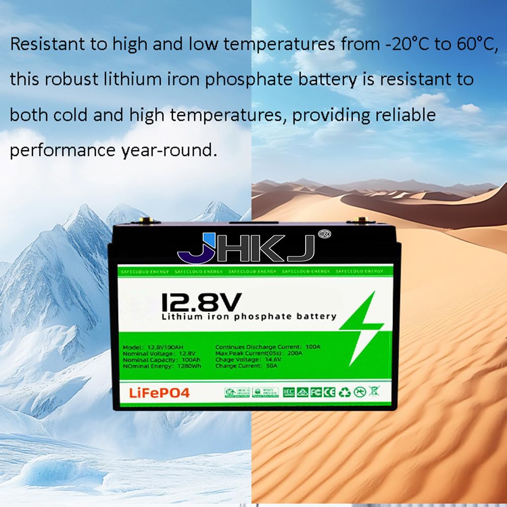Batería de LiFePO4 para vehículos turísticos, de 12 V, 50 Ah, 100 Ah, 200 Ah y 300 Ah. Batería de 24 V, 100 Ah y 200 Ah para vehículos recreativos, Marinos y Camping.