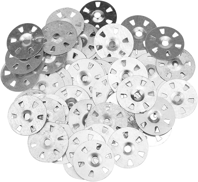 ComPDCVD 100 Pieces Tile Backer Board Washers Easy Fix Washers 35mm Diameter Galvanised Steel Tile Fixing Washers Nail Gaskets for Gypsum Board Extruded Plate Insulation Thermoboard Backer Boards