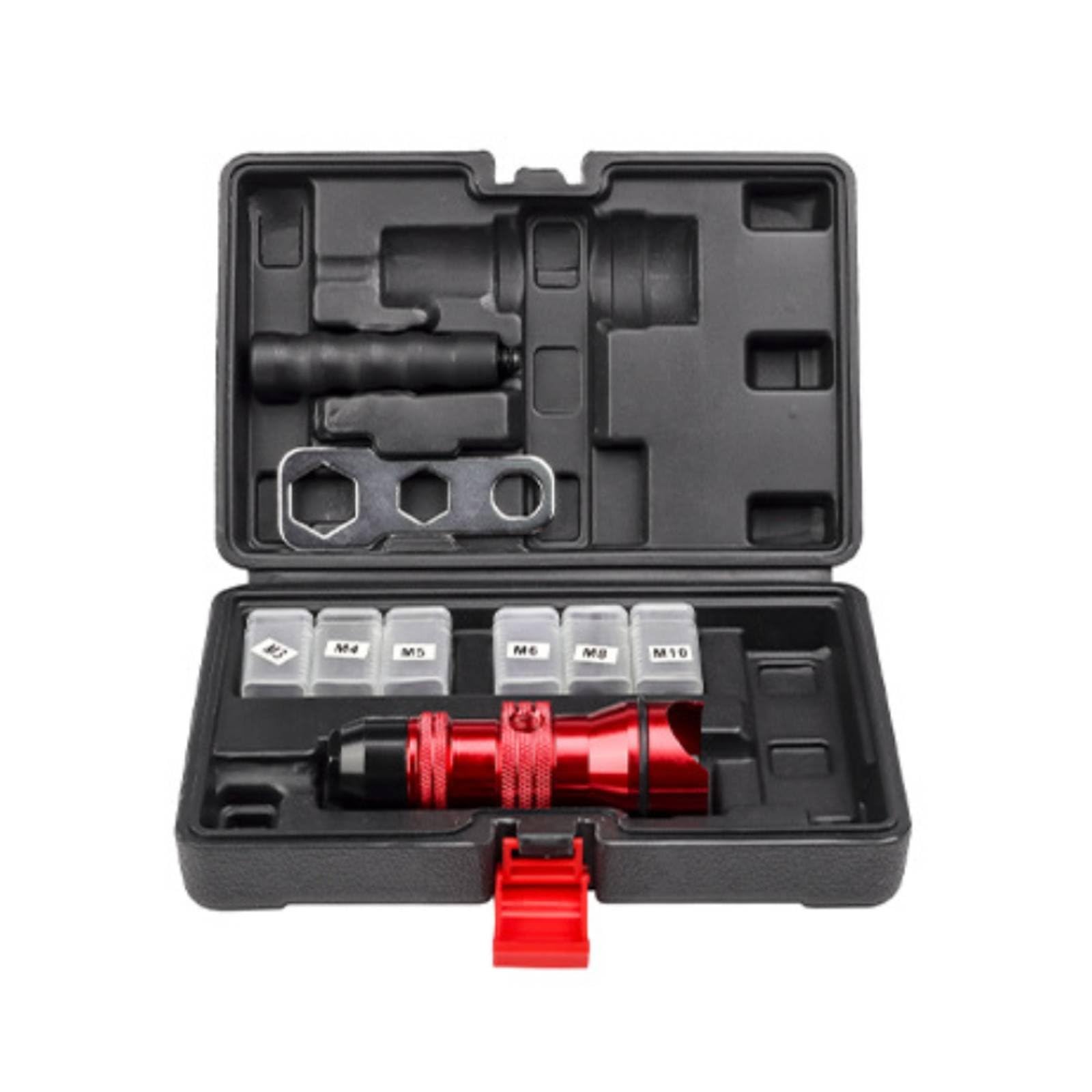 Adattatore Rivetti Elettrico Kit di Utensili per Rivetti Mandrini E Inserti Multipli Impugnatura Antiscivolo Corpo Robusto in Acciaio Funzione di