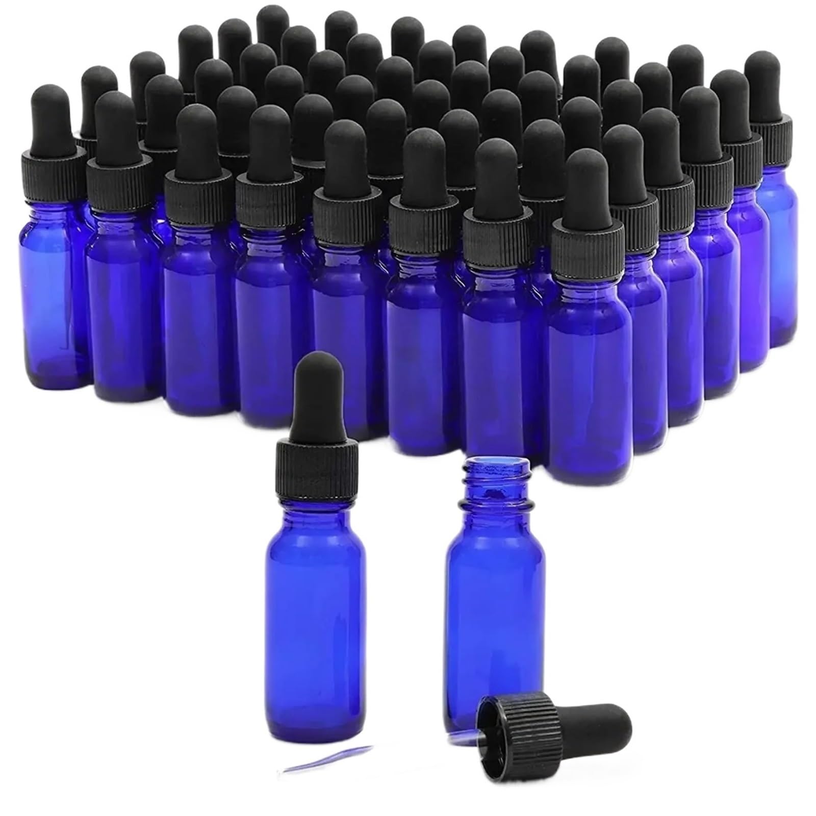 ZUXWUX Dropper dispensing bottle 5pcs Empty Glass Dropper Bottle Essential Oil Liquid Reagent Refillable Containers(Color3,50ML)