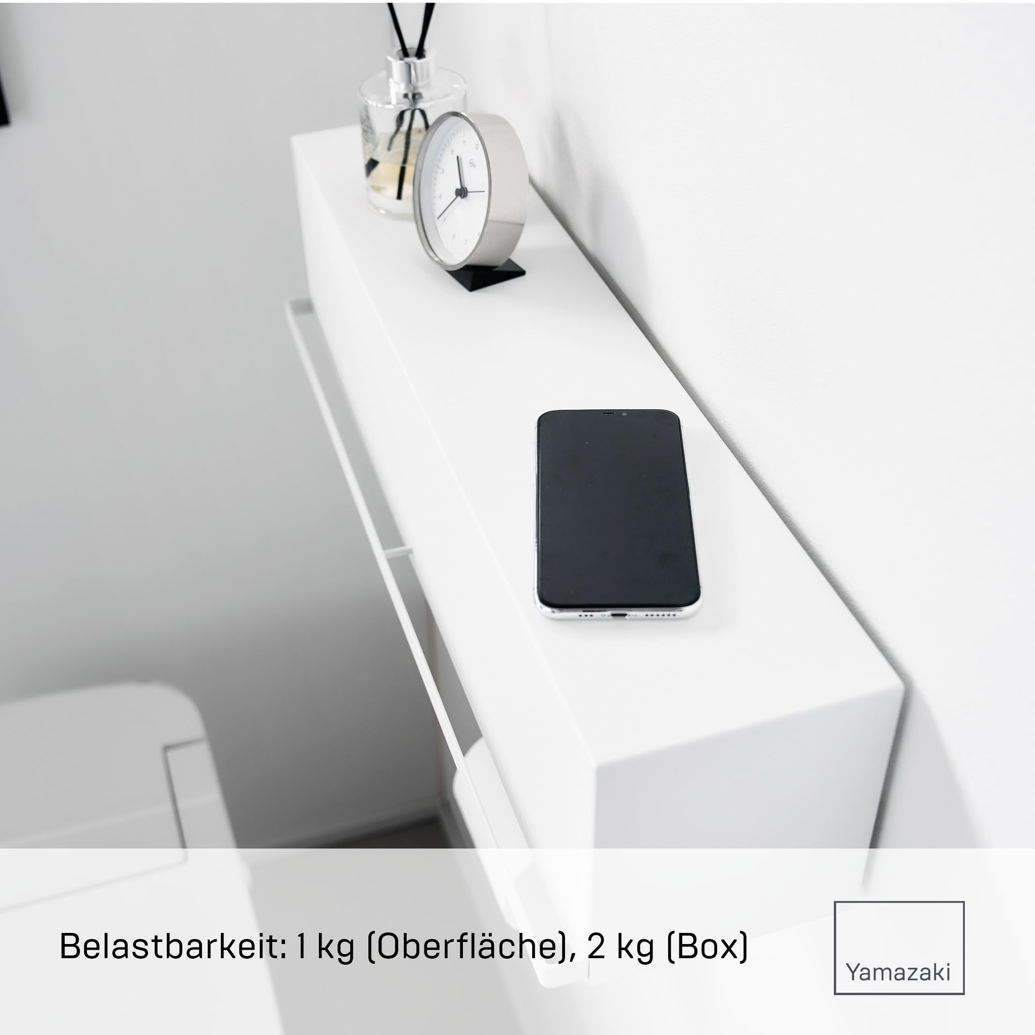 YAMAZAKI Tower Aufbewahrungsbox mit Wandbefestigung, weiß