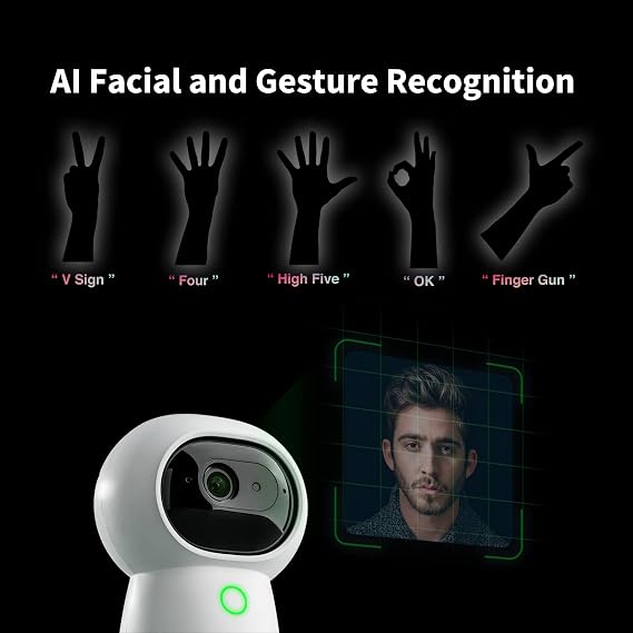 Aqara 2K Security Indoor Camera Hub G3, AI Facial and Gesture Recognition, Infrared Remote Control, 360 Viewing Angle via Pan and Tilt, Works with HomeKit Secure Video, Alexa, Google Assistant, IFTTT