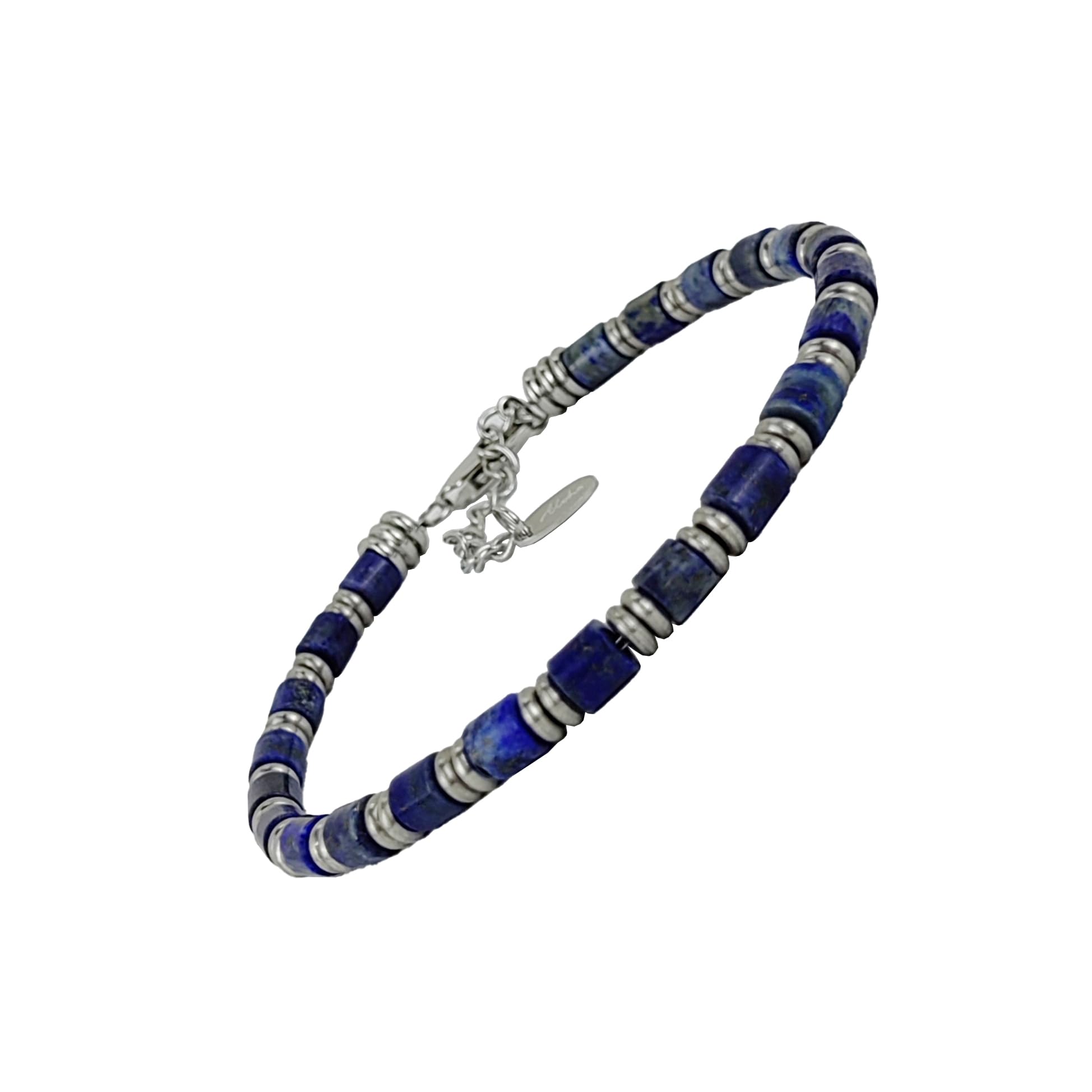 Aloha - Bracciale Uomo/Donna Con Pietre Naturali Occhio Di Tigre 6mm E Acciaio Inox, Regolabile, Ideale Come Portafortuna