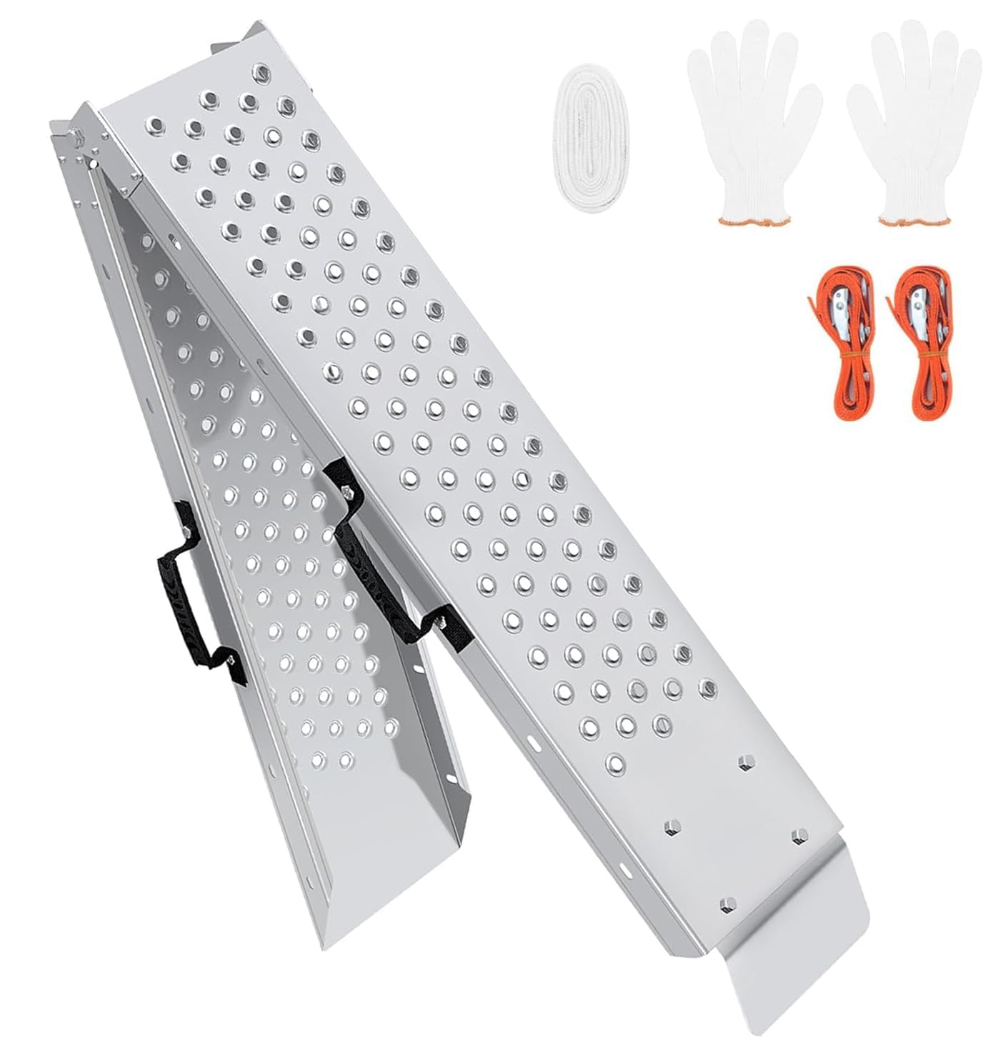 HQSLC 77.7 inches Long and 8.6 inches Wide Heavy Duty Folding Loading Ramp, Motorcycle; Lawn Mower; Snow Plough; Bikes; ATV; UTV; Golf Carts,Circular