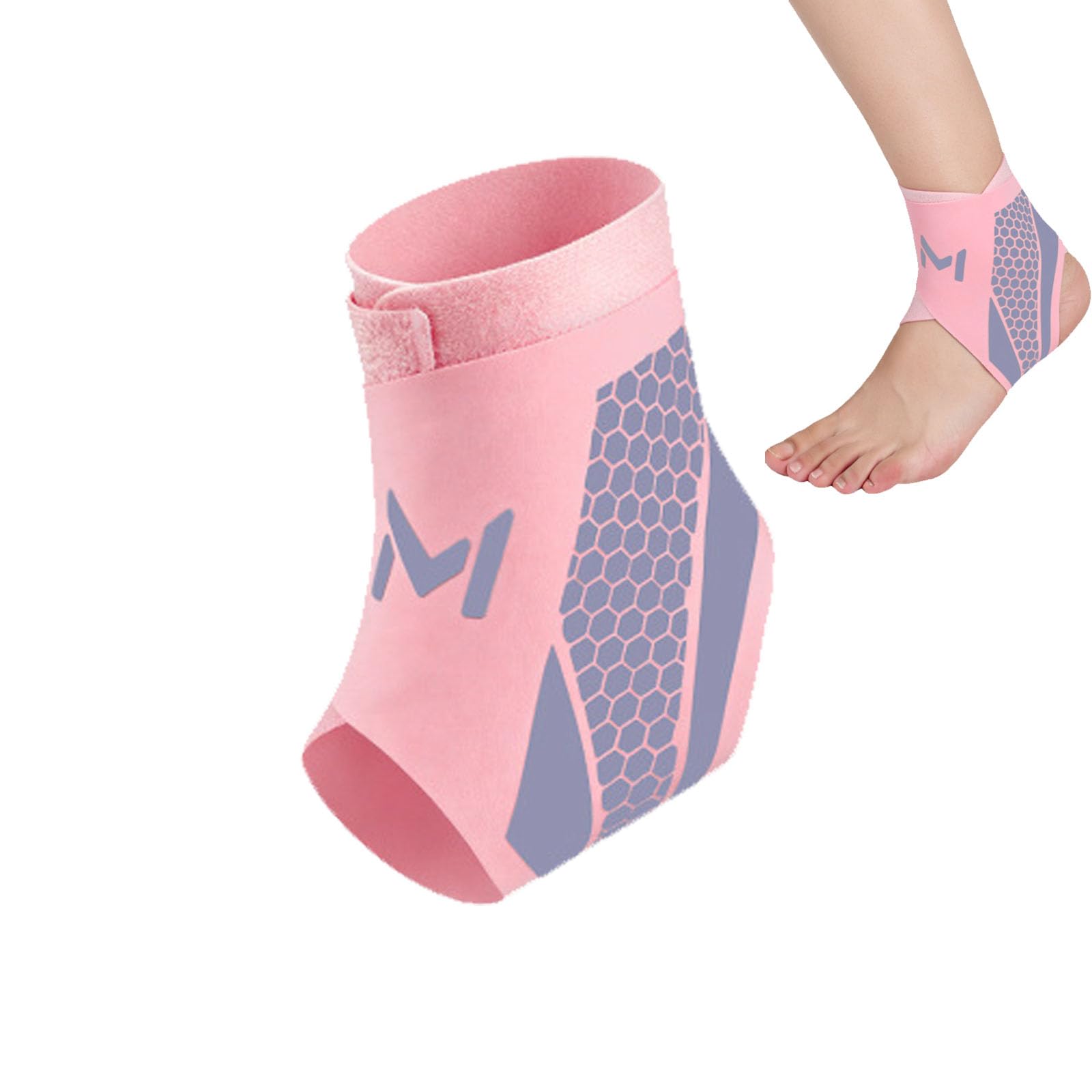 Zenixo Motionflux Pro Ankle Support, Adjustable Compression Ankle Straps with Wrap, Breathable Lightweight Ankles Brace for Running, Football, Basketball, Gym, Hiking and Daily Activities (Pink,1pc)