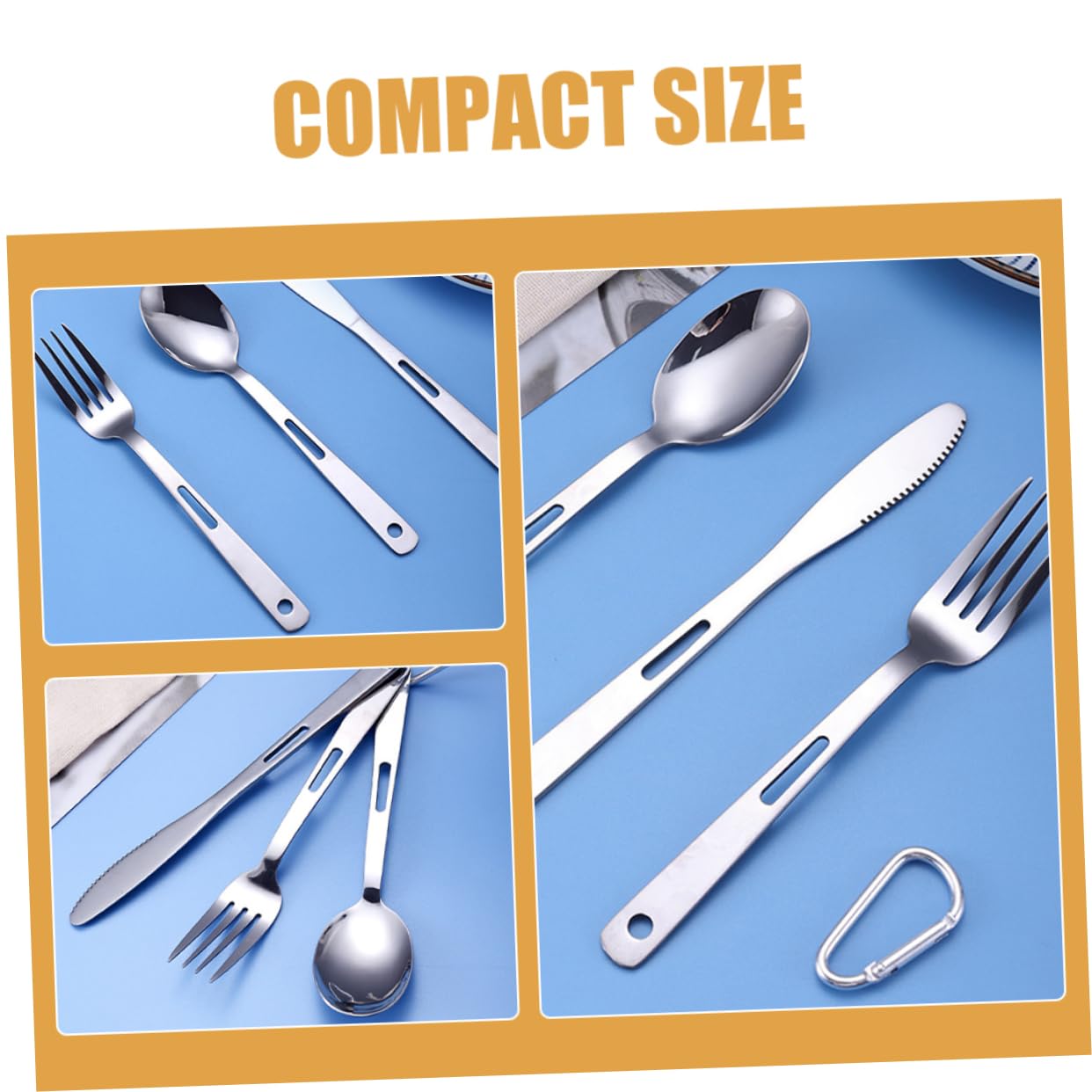 TOYANDONA Posate Da Viaggio in Acciaio Inox Stoviglie Portatili Per Picnic Campeggio Barbecue Utensili Da Campeggio Leggeri e Compatti