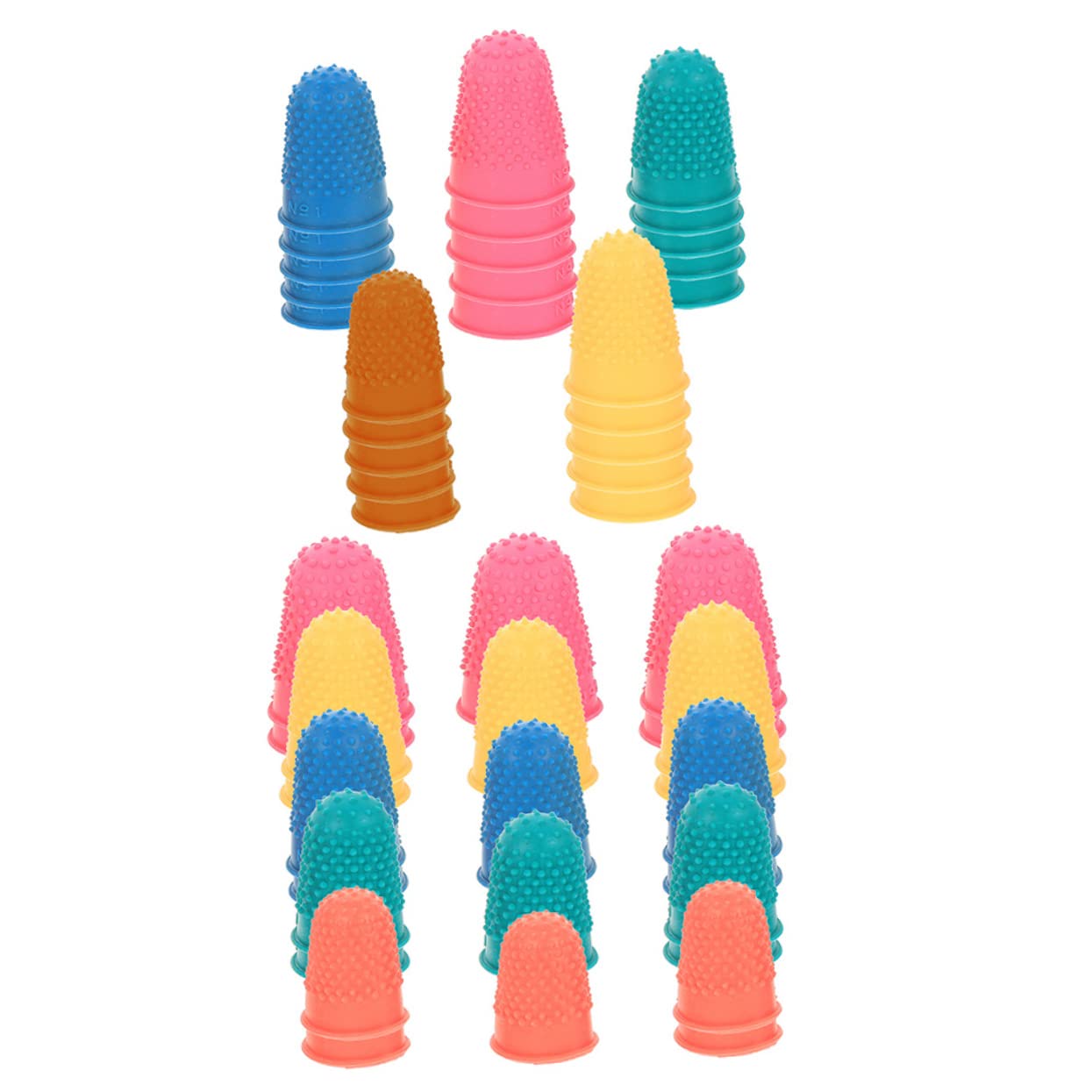 3 Series Protección Para Dedos De Goma Antideslizante Para Dedos Para Trabajo Color Aleatorio 50 Piezas*3