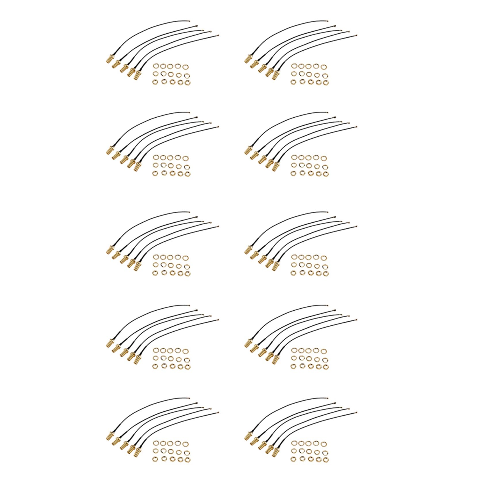 Lot de 50 connecteurs d'antenne WiFi Pigtail SMA vers IPX Rallonge 15 cm