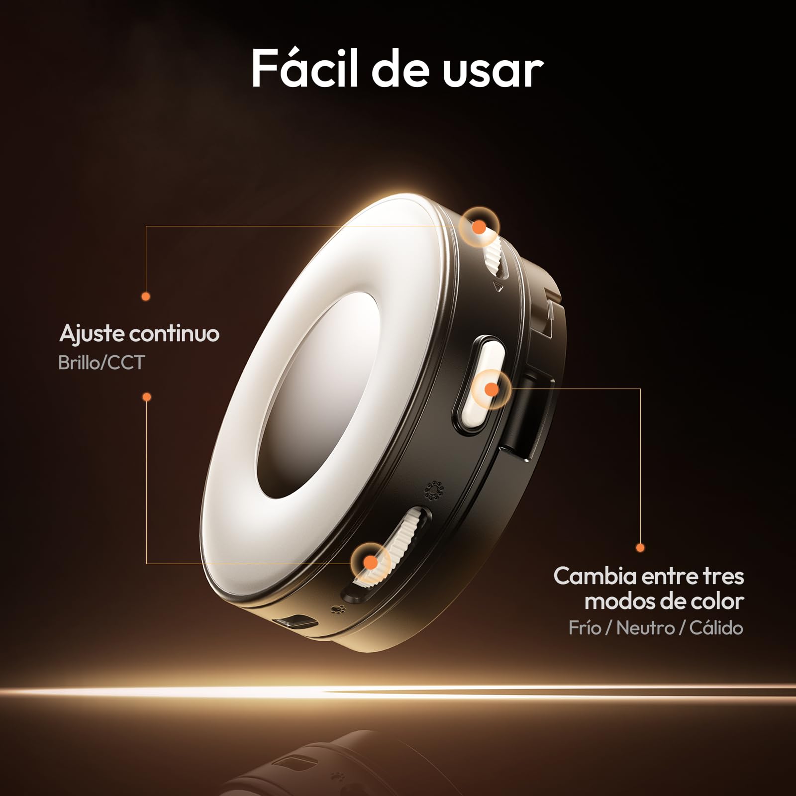 ULANZI ML05 Luz Magnética para Selfie para iPhone, LED Anular con Doble Imán y Espejo, 9000 K CRI≥97, Luz para Móvil con Iluminación Gran Angular, Ideal para Vlog, Foto y Grabaciones de Vídeo