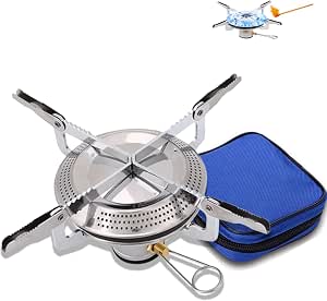 Fornelli A Alcool Portatili - 2 Pezzi, Mini Fornello Da Campeggio Antivento Per Picnic, Escursionismo, Barbecue, Nero, Acciaio Inox