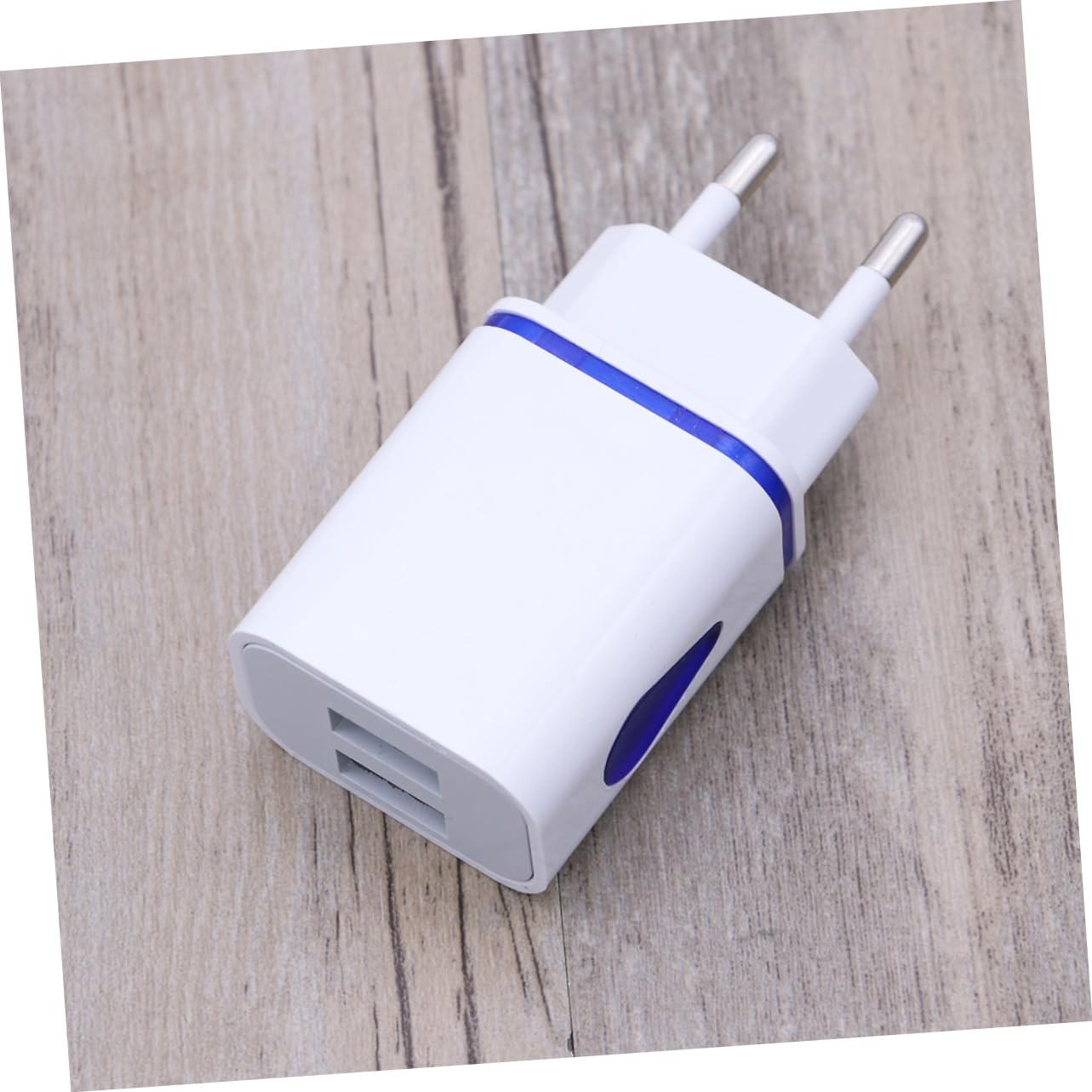 OSALADI 3pezzi Caricatore Forma Di Goccia Con Luce Led e Due Porte Usb Adattatore Da Parete Per Smartphone Blu Per Viaggi e Uso Quotidiano