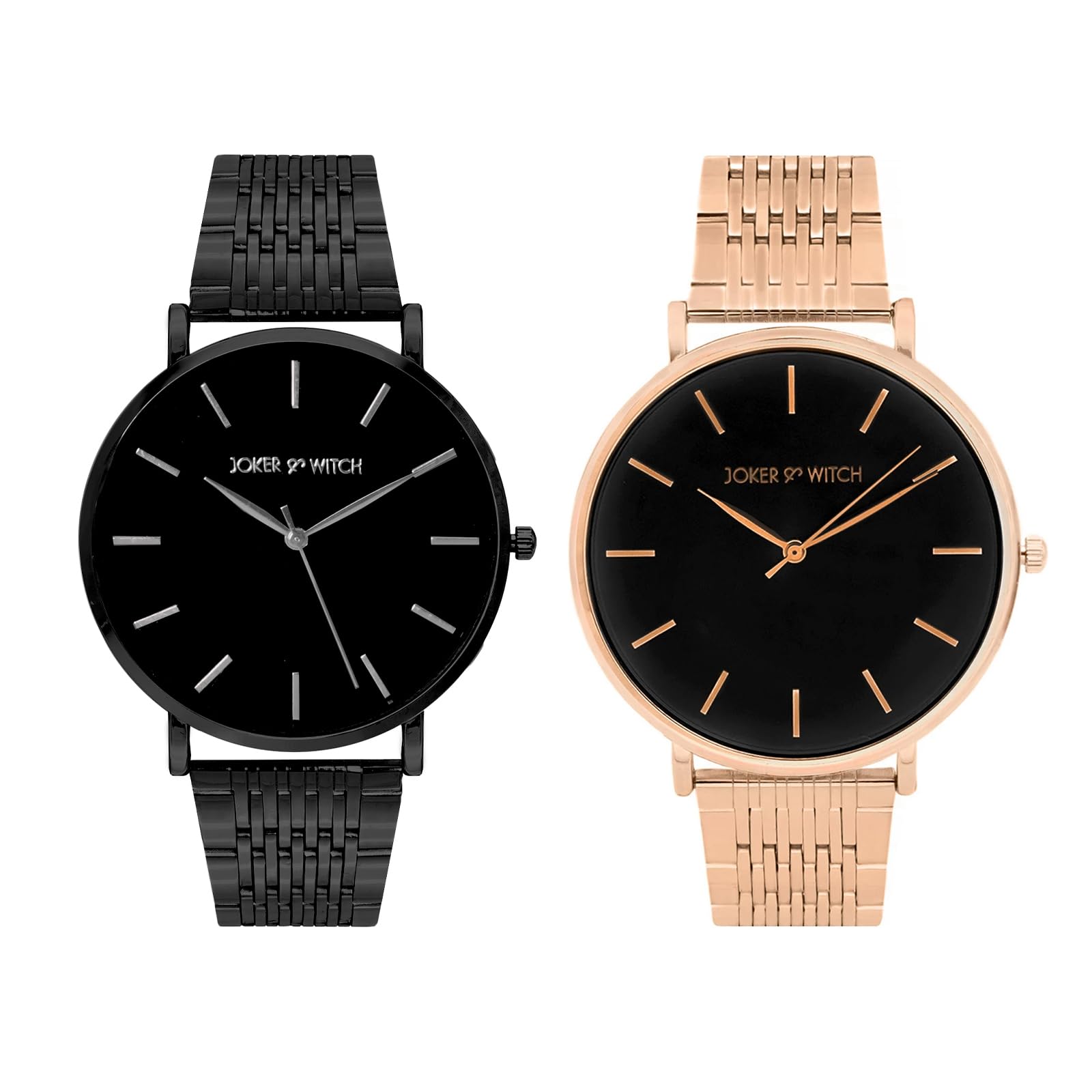 Joker & Witch Stainless Steel Joker And Witch Lu & Will Couple Analogue Watches, Black Dial, Rose Gold Band (B0CD2JHD4B) Amazon Price History, Amazon Price Tracker