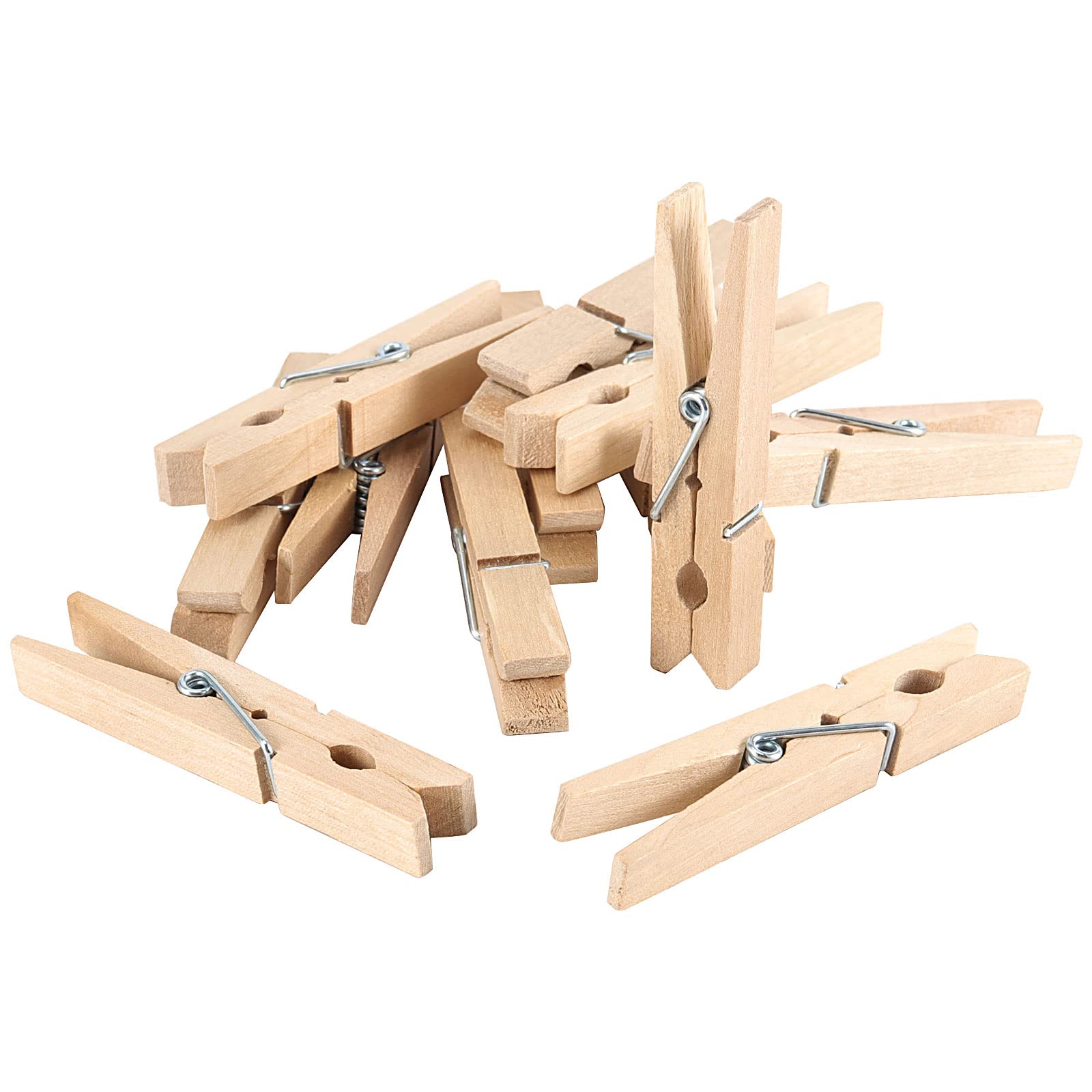 HOIGON 400 Stück 7,6 cm natürliche Holz-Wäscheklammern, stabile große Holz-Wäscheklammern, Holzklammern mit Feder, Holz-Wäscheklammern für Kleidung, Handwerk, hängende Fotos, Clipping Snacks