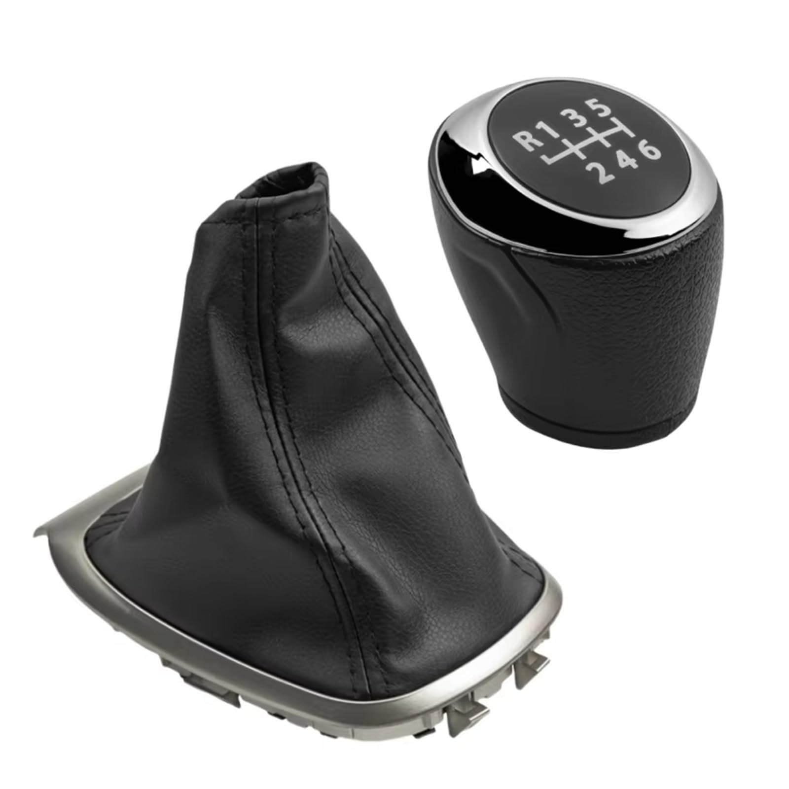 Fpterjz Gear Knob for Chevy for Aveo for Sonic T300 2011-2015 5/6 Speed Hand Ball Gear Shift Knob Gaiter Boot Dustproof Cover Silicone Gear Stick Cover(6 Speed Combo)