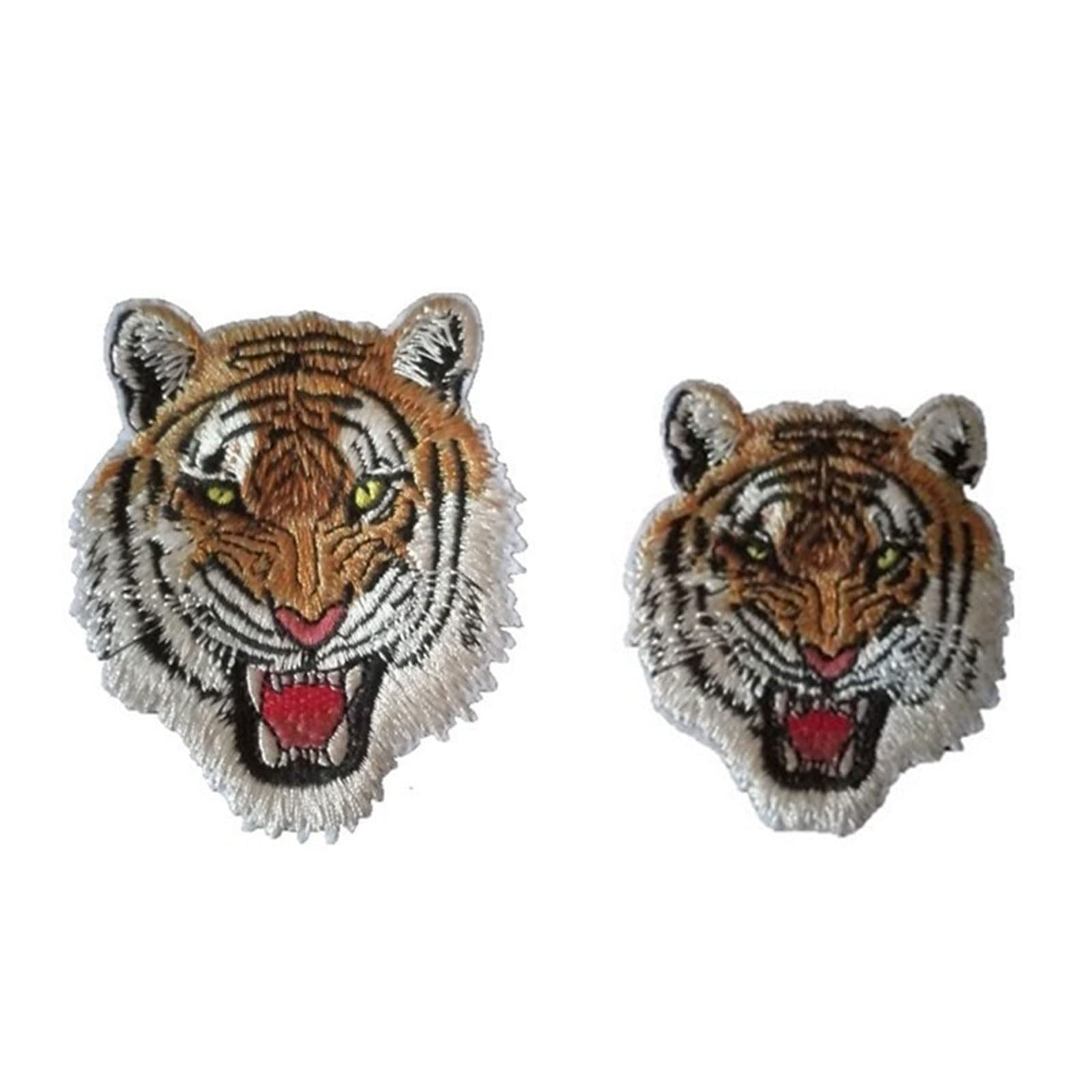 Embroidered Sew On Iron-On Patches for Clothes for Jean Sewing Appliques Accessory Roaring Striped Tige