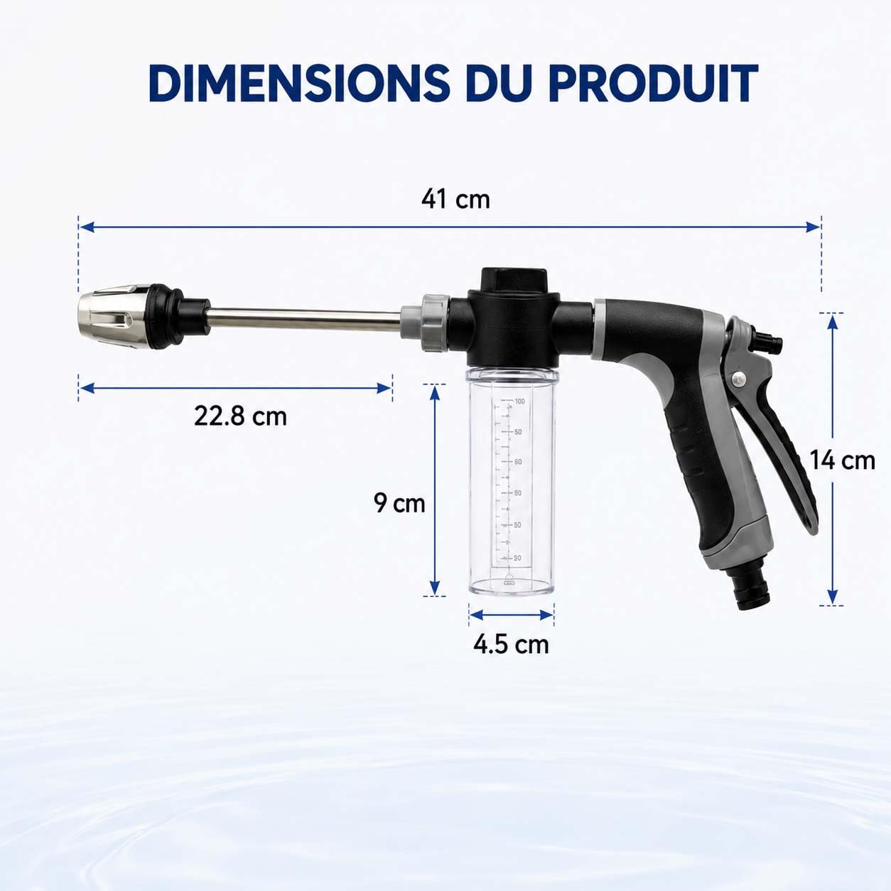 Jetterix Haute Pression Portable - mit Bouilloire Connecteur en Plastique, Jetterix Nettoyeur Haute Pression, Rotation à 360°, pour Le Nettoyage du Jardin, De La Terrasse Et De La Voiture (C)