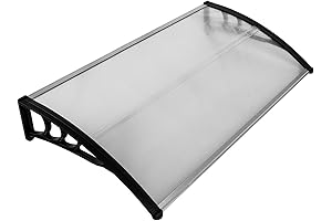 MATICO 58.5" Outdoor Clear Awning for Doors and Windows, Polycarbonate Patio Cover with UV Protection