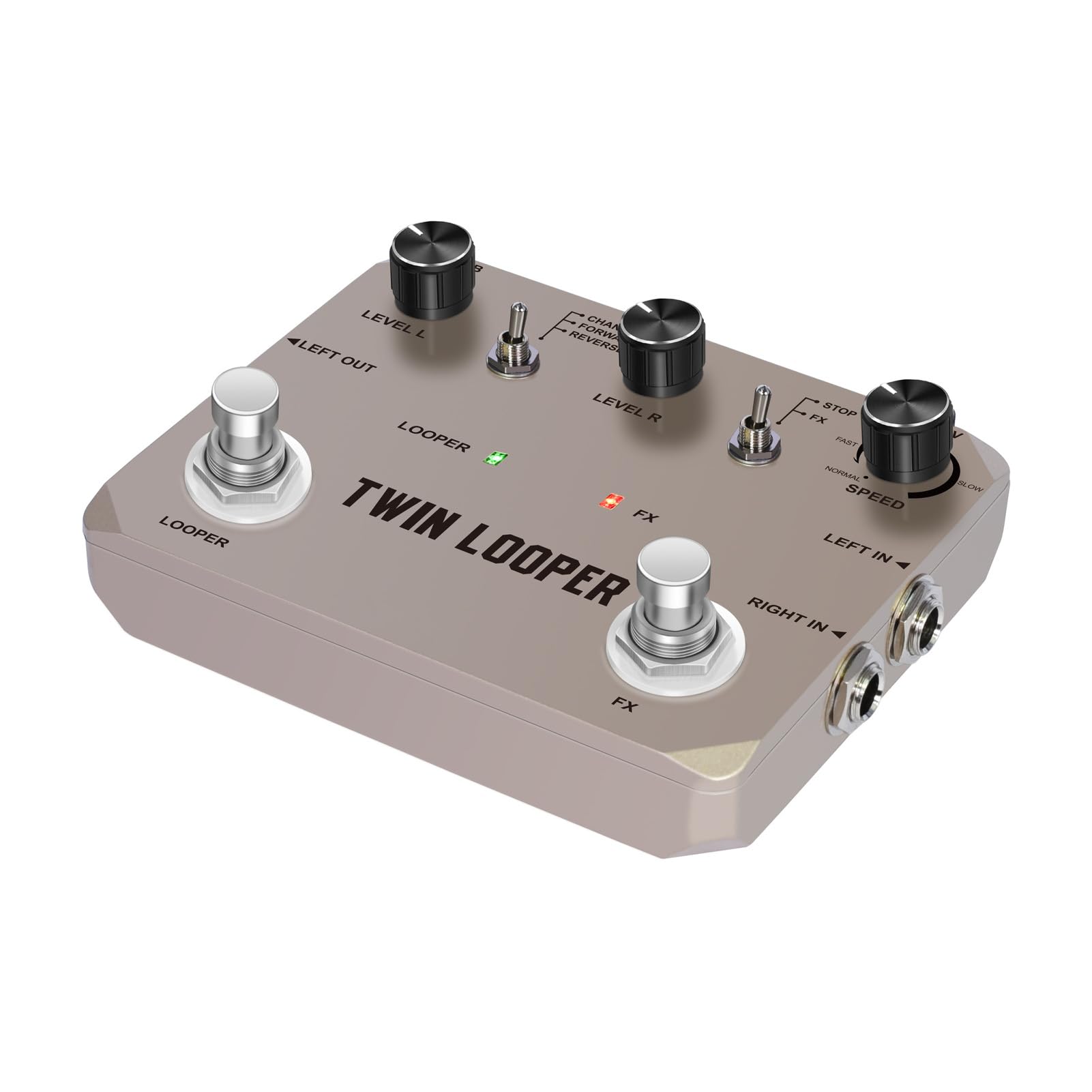 RiToEasysports Pedal Looper para Guitarra, 11 Tipos de Reproducción Grabación de 10 Minutos Muestreo de 24 Bits Aleación de Zinc, con 2 Interruptores de Pedal, para Efectos de Guitarra Eléctrica