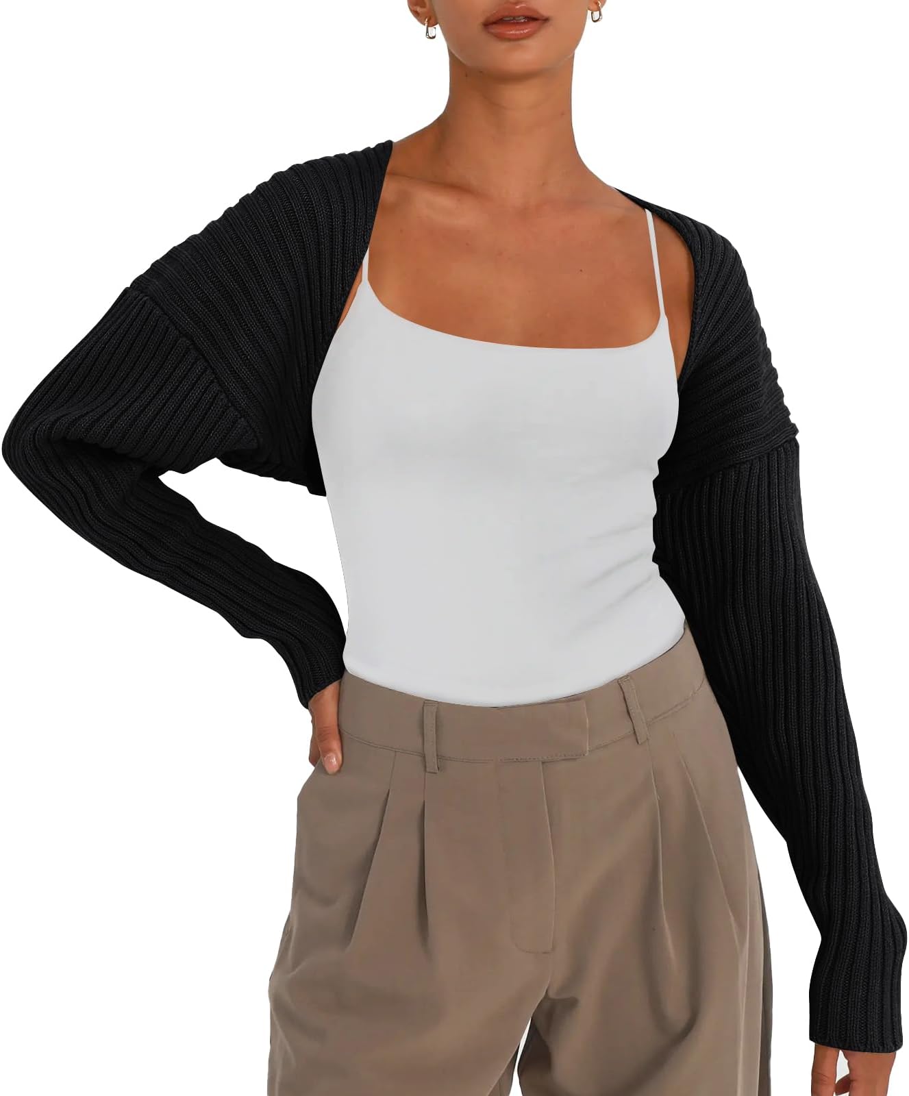 Womens Cropped Cardigans Bolero Shrug Fall Sweater Cute Tops Fashion Trendy Long Sleeve Outfit Y2K Clothes