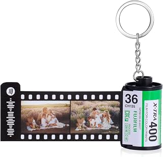 Personalized Photo Keychains Custom Keychain with Picture Camera Film Roll Keychain Gifts for Boyfriend